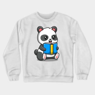 Cute Panda Reading Book Crewneck Sweatshirt